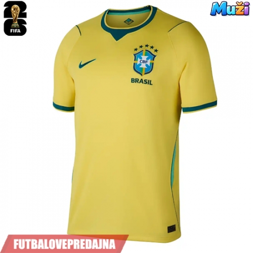 Lacne Muži Futbalové dres Brazília MS 2026 Krátky Rukáv - Domáci
